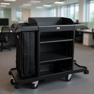 Carrello portaoggetti grande nero 2202581 con ripiano e borsa per uso ufficio - Product Image 3