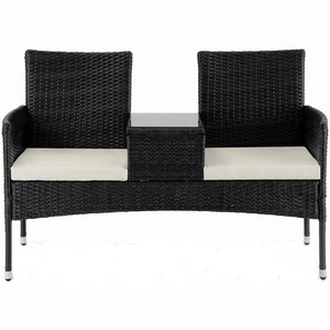 Canapé-banc <span class=keywords><strong>de</strong></span> <span class=keywords><strong>jardin</strong></span> moderne en rotin PE durable et confortable, imperméable, pour extérieur, hôtel, parc, cour, chambre - Product Image 3