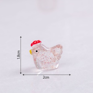 Accessoires de décoration paysagère, mini micro-paysage, figurine en résine à paillettes fines, petit ornement, mignon petit poussin - Product Image 6