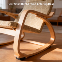 Fauteuil à bascule moderne en bois massif, confortable et abordable, en bois courbé, pour la maison, le balcon et le salon, idéal pour la détente