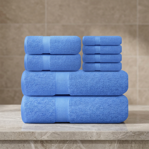 ORCHID <b>Blue</b> Cotton Bath <b>Towel</b> Set Soft Absorbent Quick Dry Organic Eco-Friendly Adult Home Hotel Spa - Product Image 1