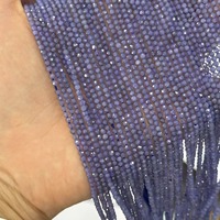 Perles d'espacement facettées rondes minuscules en Tanzanite bleue naturelle de qualité AAA de 2 mm pour la fabrication de bijoux, bracelets et boucles d'oreilles