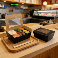 Boîte alimentaire en papier kraft écologique avec revêtement UV personnalisé pour sushis, nouilles, sucre – Anti-fuite, compatible micro-ondes, pour la restauration