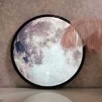 Lampe murale 3D Moon Veilleuse ronde en ABS avec interrupteur Source d'alimentation pour tailles moyennes Alimentation enfichable