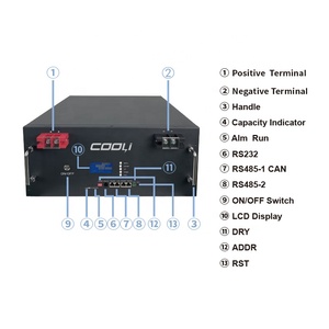 ผลิตแบตเตอรี่ Cooli 24V 200Ah เกรด A แบตเตอรี่ลิเธียมใหม่ 24V 200Ah แบบแร็ค 25.6V แบตเตอรี่ลิเธียมไอออน - Product Image 3