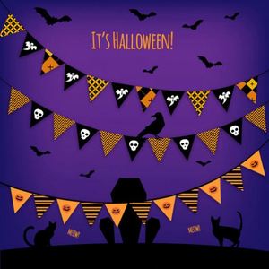 Bandera Rectangular Impermeable de Poliéster con Diseño de Halloween, Impresión Digital Personalizable, Diseños Espeluznantes para Fiestas/Compras - Product Image 2
