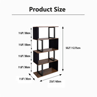 YQ FOREVER – armoire à livres d'angle industriel en bois Antique, étagère à livres sur pied à 4 niveaux