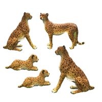 Grandes sculptures d'animaux en fibre de verre, accessoires de décoration de fête de parc de vacances en plein air, statues artificielles de léopard en résine grandeur nature