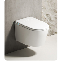 Toilette moderne grise allongée de haute qualité avec siège chauffant, chasse d'eau siphonique, montage mural, télécommande incluse, hôtels, villas, siphon en P