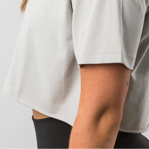 Oem Custom Tee Cropped Ladies Screen Print Plain Summer Cotton Tight Slim Fit T Shirt <strong>Top</strong> Hip Hop Women <strong>White</strong> Tshirt <strong>Crop</strong> <strong>Top</strong> - Product Image 5