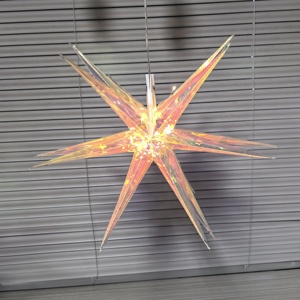 Luces de Cadena LED en Forma de Estrella de Navidad, 35cm, 2 Piezas, Impermeables, Decorativas para Exteriores, Plegables, Estilo Moraviano - Product Image 6