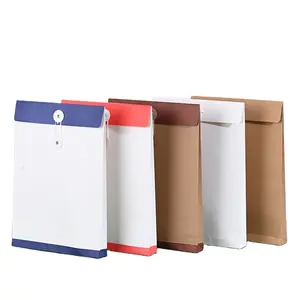 Custom A4 A5 A6 Size String and Button Documents Organizer Envelopes Colorful Printed Envelope File Folder