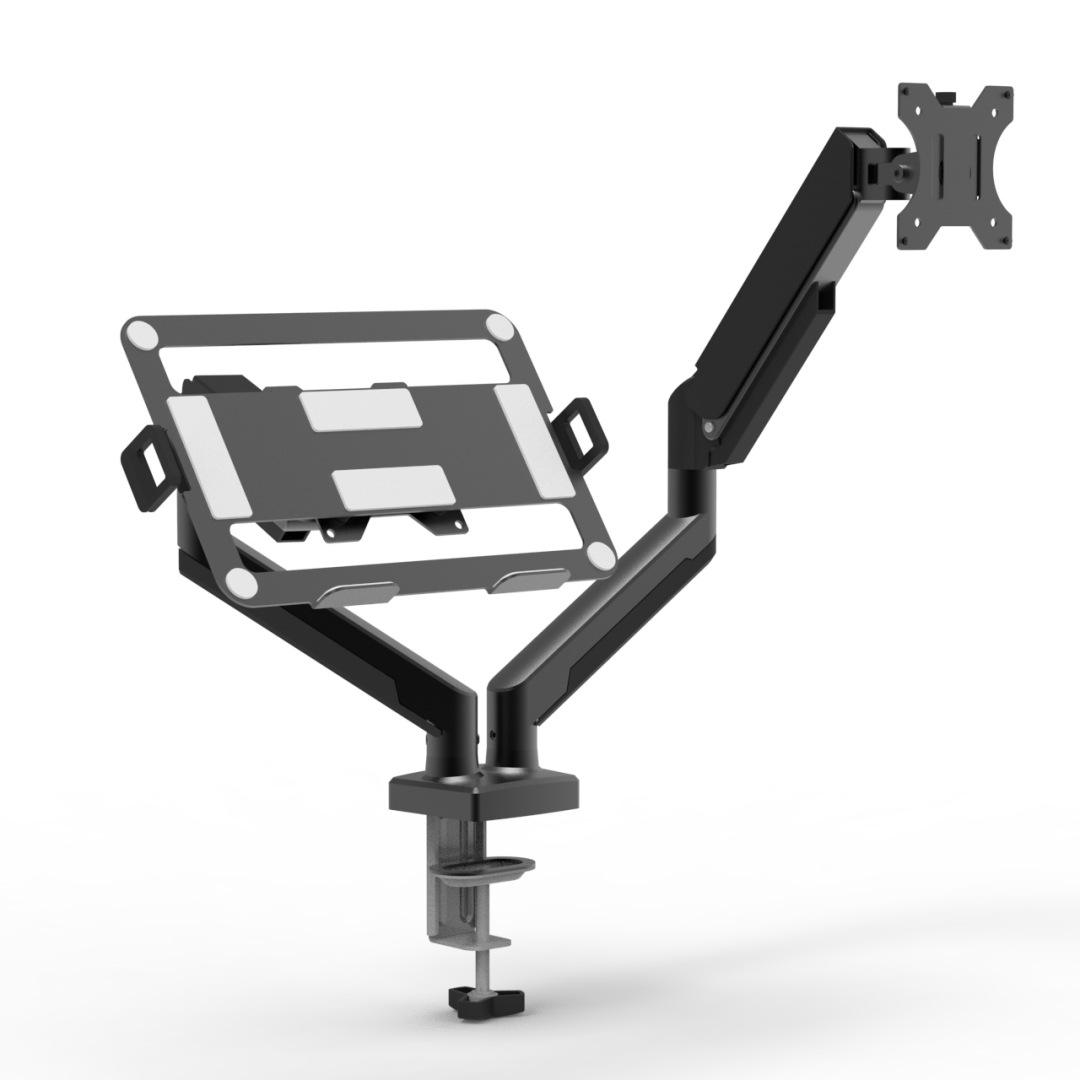 ขาตั้ง + ถาดวางแขนหน้าจอสีดำคู่
