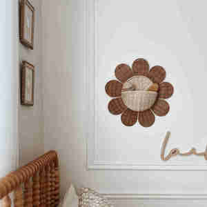 Décorations murales suspendues en <span class=keywords><strong>rotin</strong></span> naturel tissé à la main, style Art Déco, sur mesure, pour anniversaire, rangement domestique, jardin et plantes - Product Image 5