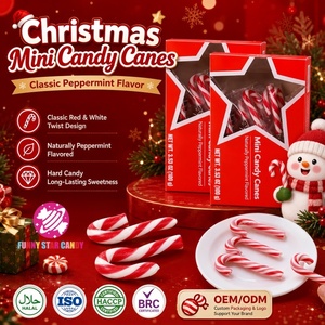 Wholesale Custom Christmas <strong>Mini</strong> <strong>Candy</strong> <strong>Cane</strong> Individually Wrapped Peppermint Flavor Red White Hard <strong>Candy</strong> Holiday Gift - Product Image 1