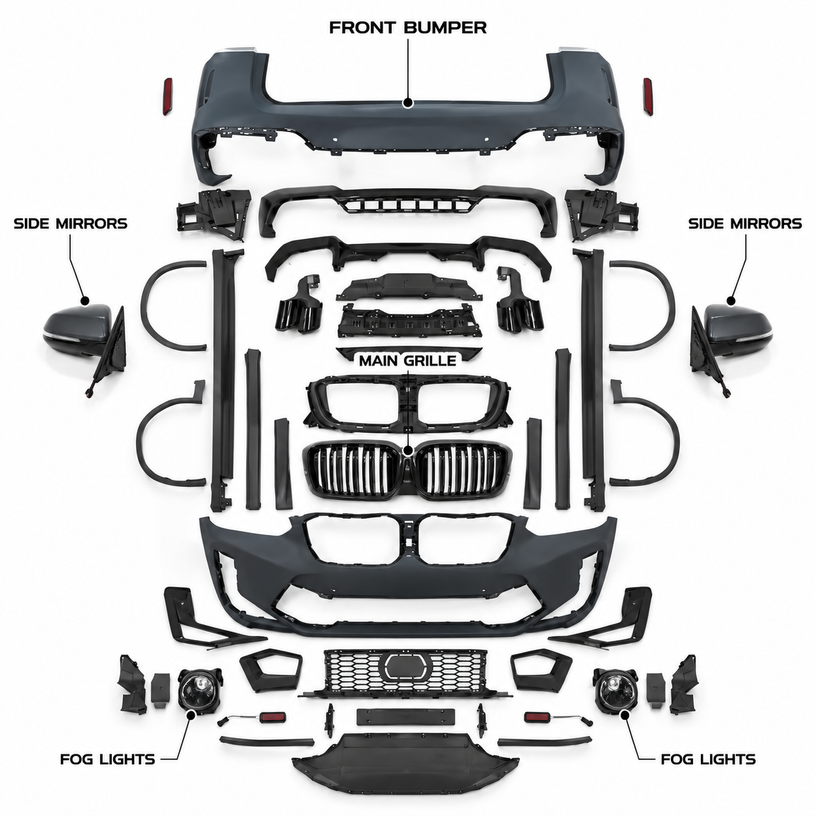 For X3 G01 LCI SUV 2022-2025 PP Injection X3M Style Car Body Kit Front ...