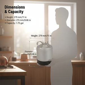 KEGMAXS新品1.75ガロンボールロックケグ304ステンレスコーネリアスケグ6.5L自作コーニーケグスチールハンドル付き - Product Image 5