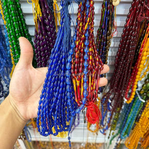 Eid Mubarek ของขวัญมุสลิม tasbeeh 10มม. ลูกปัดคริสตัลอำพันอาเกตลูกปัดภาวนากำไลลูกปัดอิสลามมีพู่