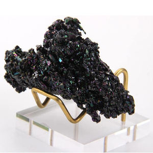 บล็อกคริลิคที่ชัดเจนด้วยโลหะยืนแสดงสำหรับฟอสซิลแร่หินและ Geodes แสดงมุมเอียงสนับสนุนแร่ - Product Image 5