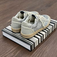 Nouvelle Arrivée 2026 – Baskets décontractées vintage pour femme, en daim et tissu pailleté, avec lacets et détails étoiles scintillantes