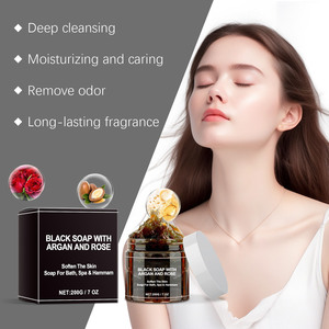 Jabón Negro Marroquí de Marca Privada con Argán y Rosa, Jabón Negro Marroquí para el Cuidado <span class=keywords><strong>Corporal</strong></span>, Limpieza Profunda y Suave - Product Image 3