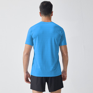 Camiseta Deportiva de Manga Corta para Hombre, de Poliéster a Rayas de Secado Rápido, Cuello Redondo, para Verano, Elástica, Venta al Por Mayor - Product Image 2