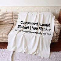 Mantas de Franela Personalizadas al por Mayor, Mantas de Felpa Suaves con Impresión a Todo Color para Sofá Cama, MOQ Bajo