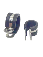 Collier de serrage galvanisé pour tuyau, doublé de caoutchouc, pour ligne de carburant automobile turbo, plaqué zinc, avec coussinets EPDM, support de fixation de tuyau de type R