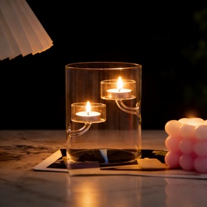Portavelas Cilíndrico de Vidrio Borosilicato Estilo Europeo, Lámpara de Aceite a Prueba de Viento, Decoración Creativa <span class=keywords><strong>para</strong></span> el Hogar, Navidad, Pascua - Product Image 6
