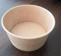 Bol à salade jetable en papier kraft brun 500 ml avec couvercle en PET PP – Vente chaude