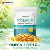 Capsules de Gel Doux d'Huile de Poisson Oméga 3 en Gros 250mg EPA DHA Acides Gras Essentiels 300 Haute Puissance Cœur Cerveau Articulations Vision OEM