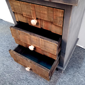 INNOVA New Type Vintage European Antique Durable Storage Furniture Rustic <b>Wooden</b> Living Room Accent Chest Cabinet with 3 Drawers - Product Image 3