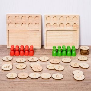 Juguete de Matemáticas de Madera Natural para Aprender Números, Sumas y Restas, Tablero de Conteo con Clavijas y Marco de Diez - Product Image 2
