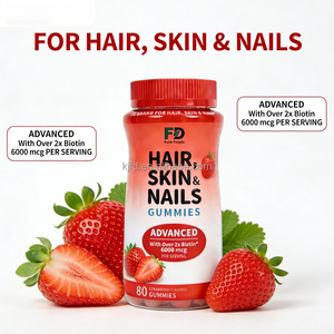 Gomitas <span class=keywords><strong>para</strong></span> Cabello, Piel y Uñas, Sabor Fresa, 6000 Mcg de Biotina, 80 Unidades, Fórmula Avanzada <span class=keywords><strong>para</strong></span> un Cabello, Piel y Uñas Saludables - Product Image 3