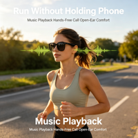 Gafas de Sol Inteligentes con Diseño Abierto, Traducción IA en Tiempo Real, Música y Llamadas Manos Libres, Batería Dual V6.0, Control Táctil