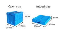 Conteneur rectangulaire empilable pliable en PP bleu opaque recyclable avec conception de boîte solide pour un stockage logistique efficace
