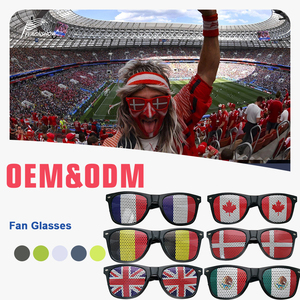Custom National Flag Sunglasses for Football Fans Promotional Party Supplies for Soccer Fans and Supporter Parties