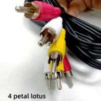 Kabel video dan audio kualitas tinggi 1.8m 3rca ke 3rca stabil kecepatan tinggi warna hitam tahan lama