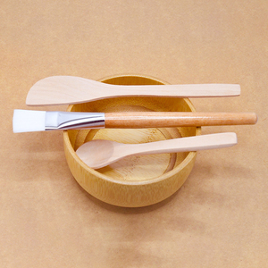 Soins de la peau personnalisés bricolage cosmétique bambou Spa fournitures masque facial poudre <span class=keywords><strong>bio</strong></span> petit maquillage bols à mélanger avec brosse pour l'eau - Product Image 2