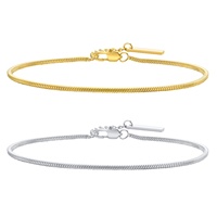 Gelang rantai trendi baru Amerika, gelang liontin rantai Ular berlapis emas perak, logo pribadi wanita