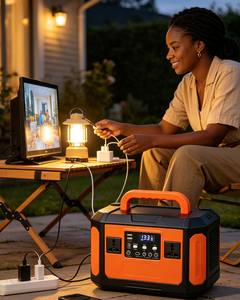 Station d'alimentation portable 500W 110V 220V AC DC avec sortie USB, générateur solaire à onde sinusoïdale pure et batterie LiFePO4 pour le camping et les situations d'urgence - Product Image 6