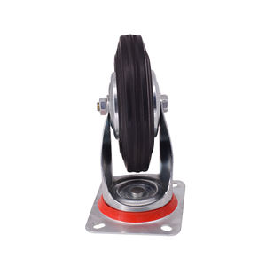 Tragfähigkeit 100kg Industrial <span class=keywords><strong>Caster</strong></span> Verzinkt Schwarz <span class=keywords><strong>5</strong></span>-Zoll-Rollen Geräuscharmes Gummi-Lenkrad für die Müll fabrik - Product Image 6