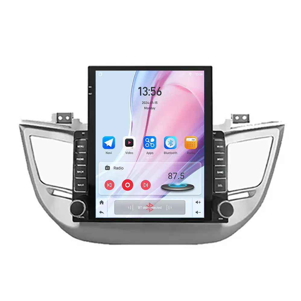 9.7 ''inch Android đài phát thanh xe cho Hyundai Tucson 3 2015 2018 DVD GPS Tesla Màn hình thẳng đứng Stereo Navigation đa phương tiện Carplay