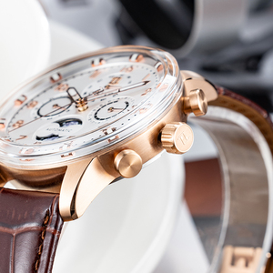 <span class=keywords><strong>OBLVLO</strong></span>, reloj de pulsera automático clásico multifuncional para hombre, calendario de fase lunar, reloj mecánico con correa de cuero resistente al agua, - Product Image 4