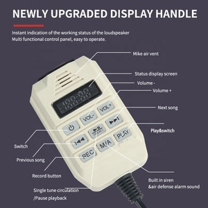 ER-55S xách tay 50W công suất cao loa loa được xây dựng trong còi báo động cầm tay còi báo động DC bên Màn hình hiển thị điều khiển bằng giọng nói - Product Image 2