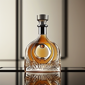 Bouteilles en verre plat en relief <span class=keywords><strong>haut</strong></span> <span class=keywords><strong>de</strong></span> <span class=keywords><strong>gamme</strong></span> 700ml/750ml forme unique pour bouteilles vides <span class=keywords><strong>de</strong></span> vodka whisky <span class=keywords><strong>gin</strong></span> et liqueur avec bouchons - Product Image 5