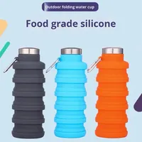 Bouteilles d'eau pliables en silicone extensibles et rétractables pour les voyages en plein air, les sports et les boissons, bouteille d'eau télescopique pliable