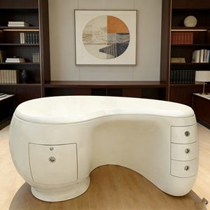 CR006 Commercial Use FRP Artistic Musical Note Reception Counter for Coffee Shop <b>Bar</b> Gym Spa Pet Clinic Library - Product Image 3