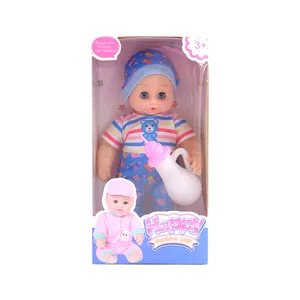 12" Realistic plastic cute new born baby girl toy doll with music feeder