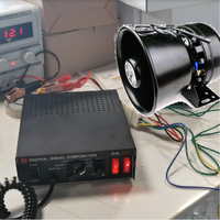 12V acier inoxydable 100W avertissement haut-parleur amplificateur Audio 200W pompier klaxon voiture ton tout-terrain alarme sirène haut-parleur klaxon